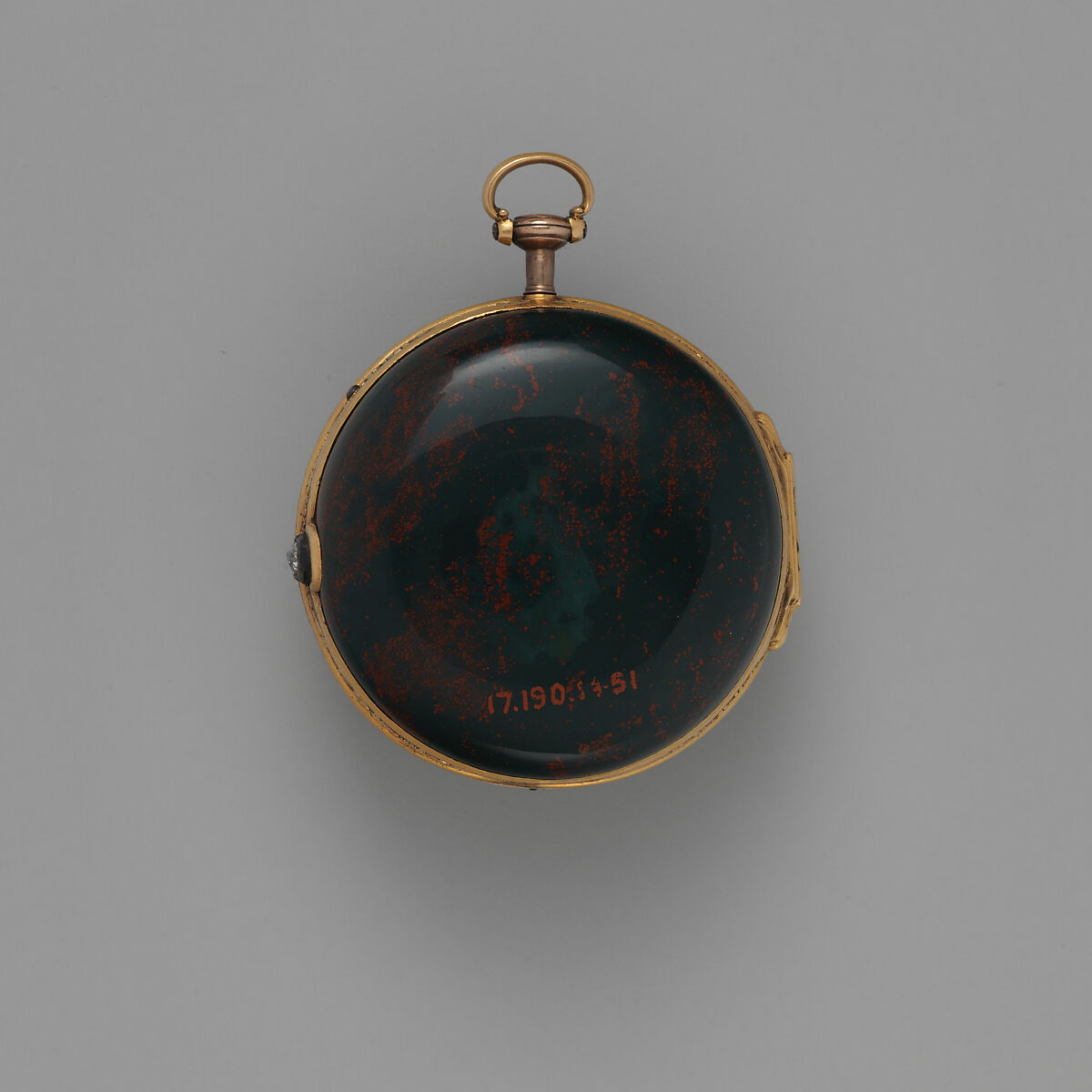 Watch, Watchmaker: George Dutens (active London, mid-18th century), Bloodstone, gold, diamonds, British, London