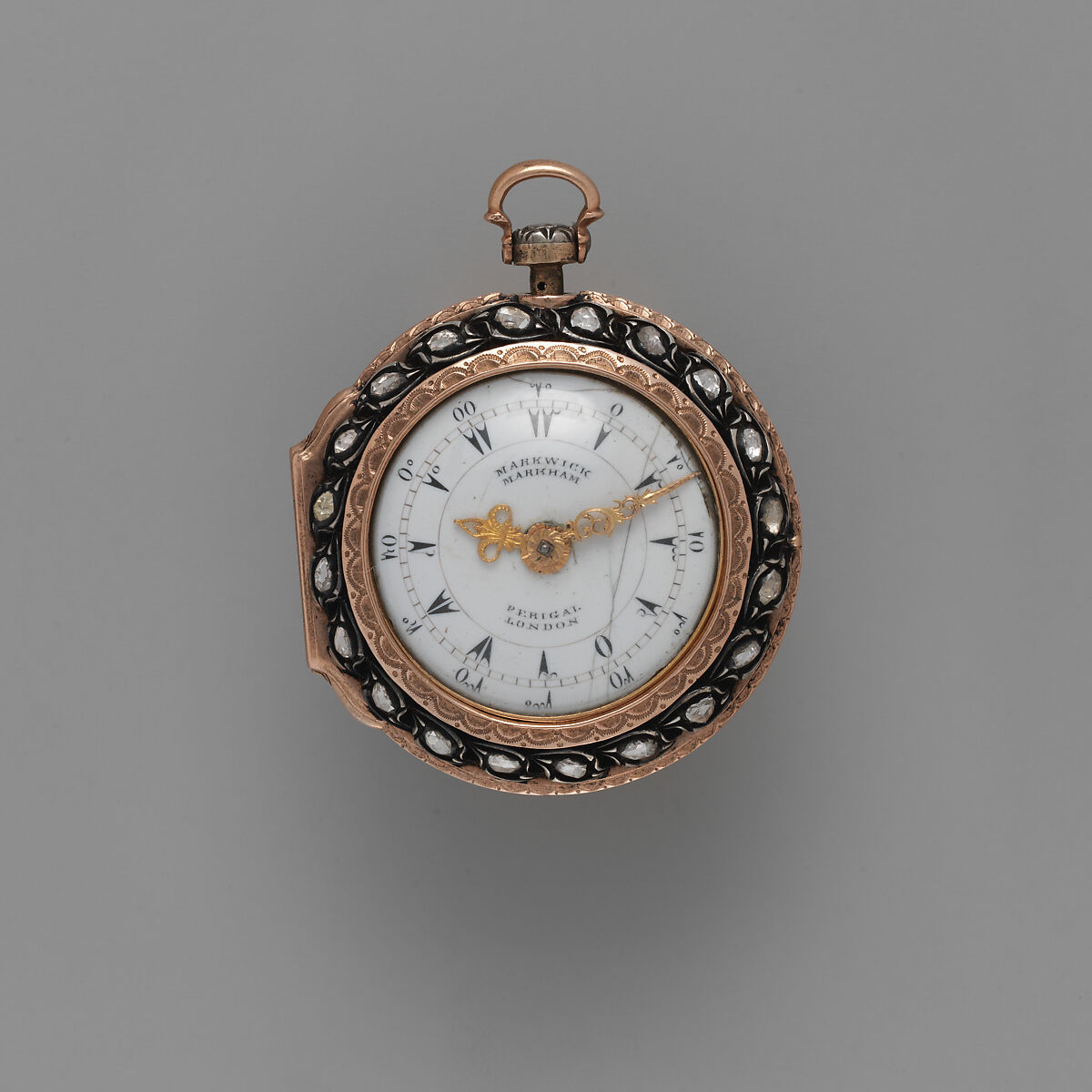 Watch, Watchmaker: Richard Peckover (active 1737–56), Gold, diamonds, British, London 