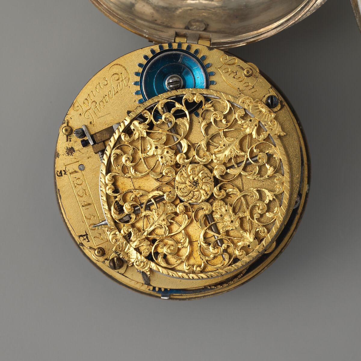 Watch, Watchmaker: Jonas Thorelet (master 1695), Silver, gold, enamel, British, London