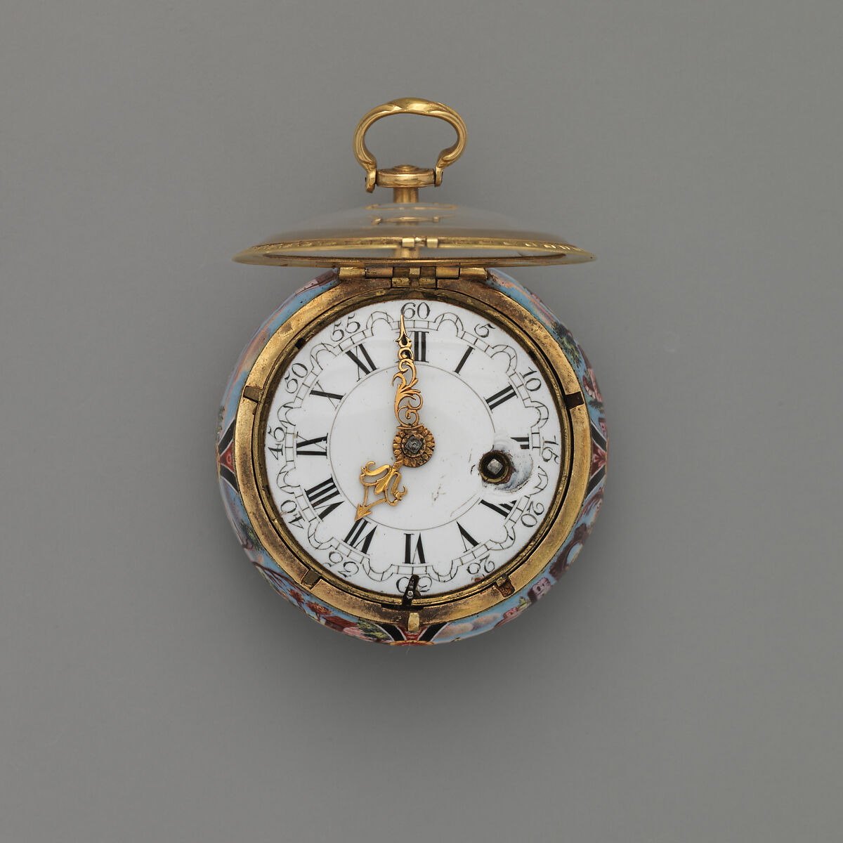 Watch, Watchmaker: Charles Cabrier II (British, act. 1719–d. 1776), Enamel, silver, British, London
