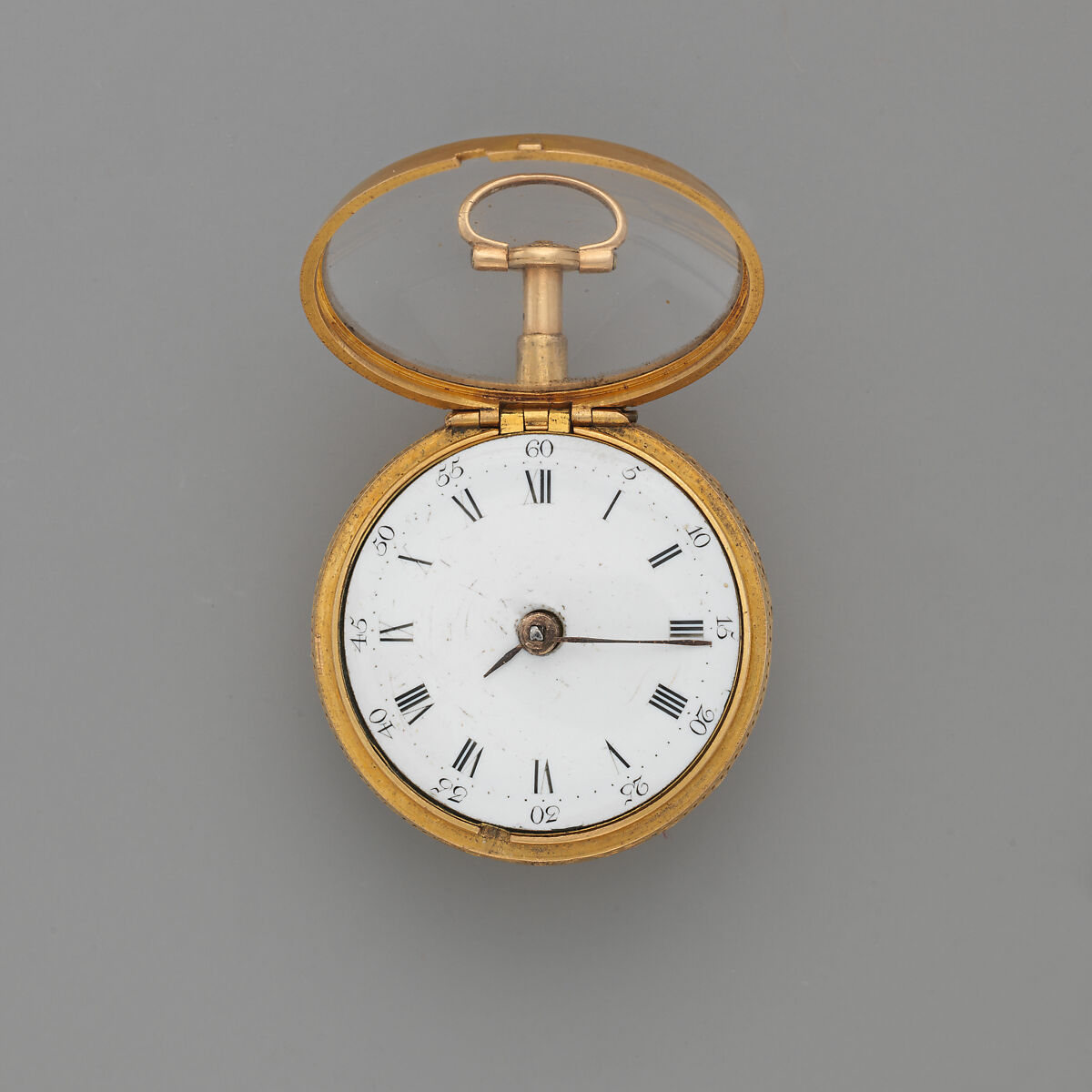 Pair-case clock-watch, Watchmaker: Charles Cabrier II (British, act. 1719–d. 1776), Gold, enamel, British, London