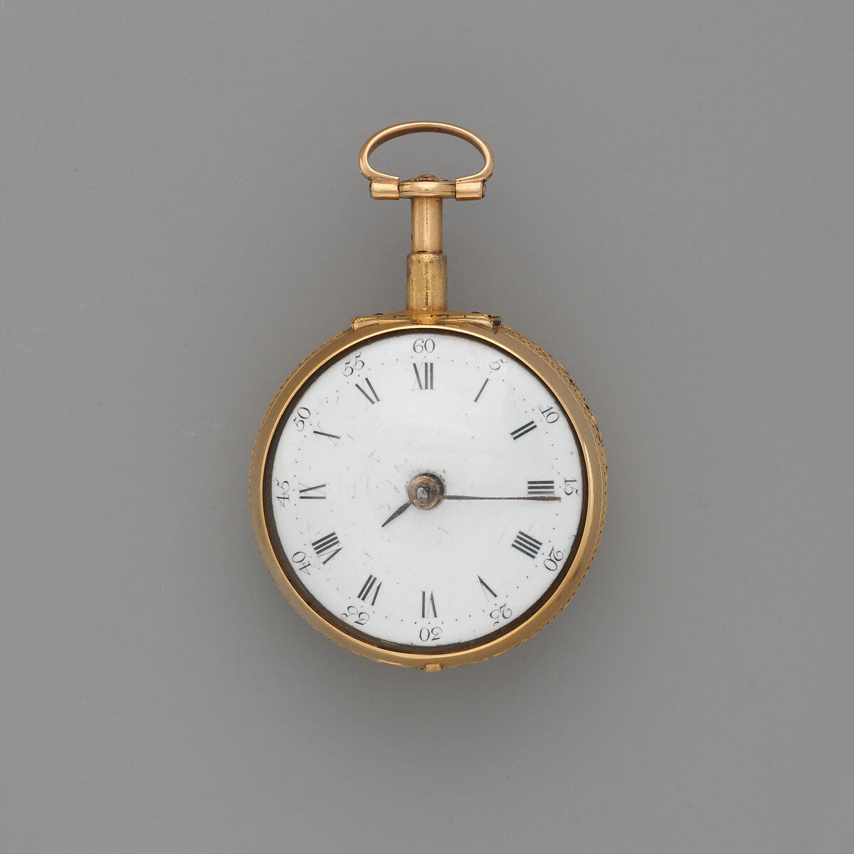 Pair-case clock-watch, Watchmaker: Charles Cabrier II (British, act. 1719–d. 1776), Gold, enamel, British, London
