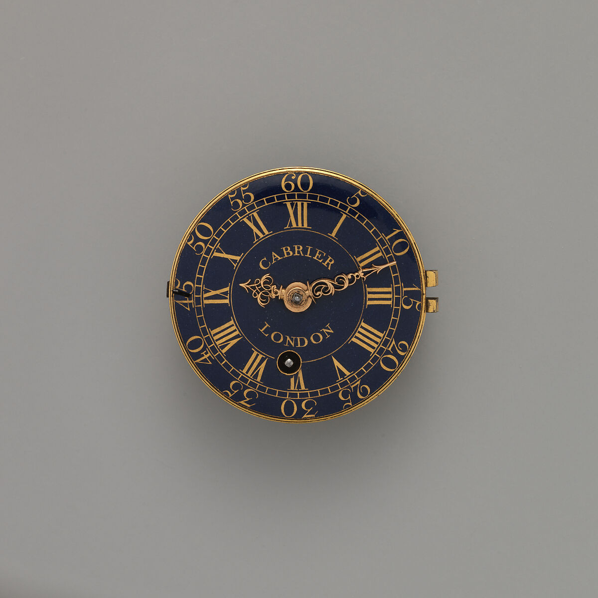 Watch movement, Watchmaker: Charles Cabrier (British, ca. 1740–60), Silver enamel, gilt-metal, British, London 