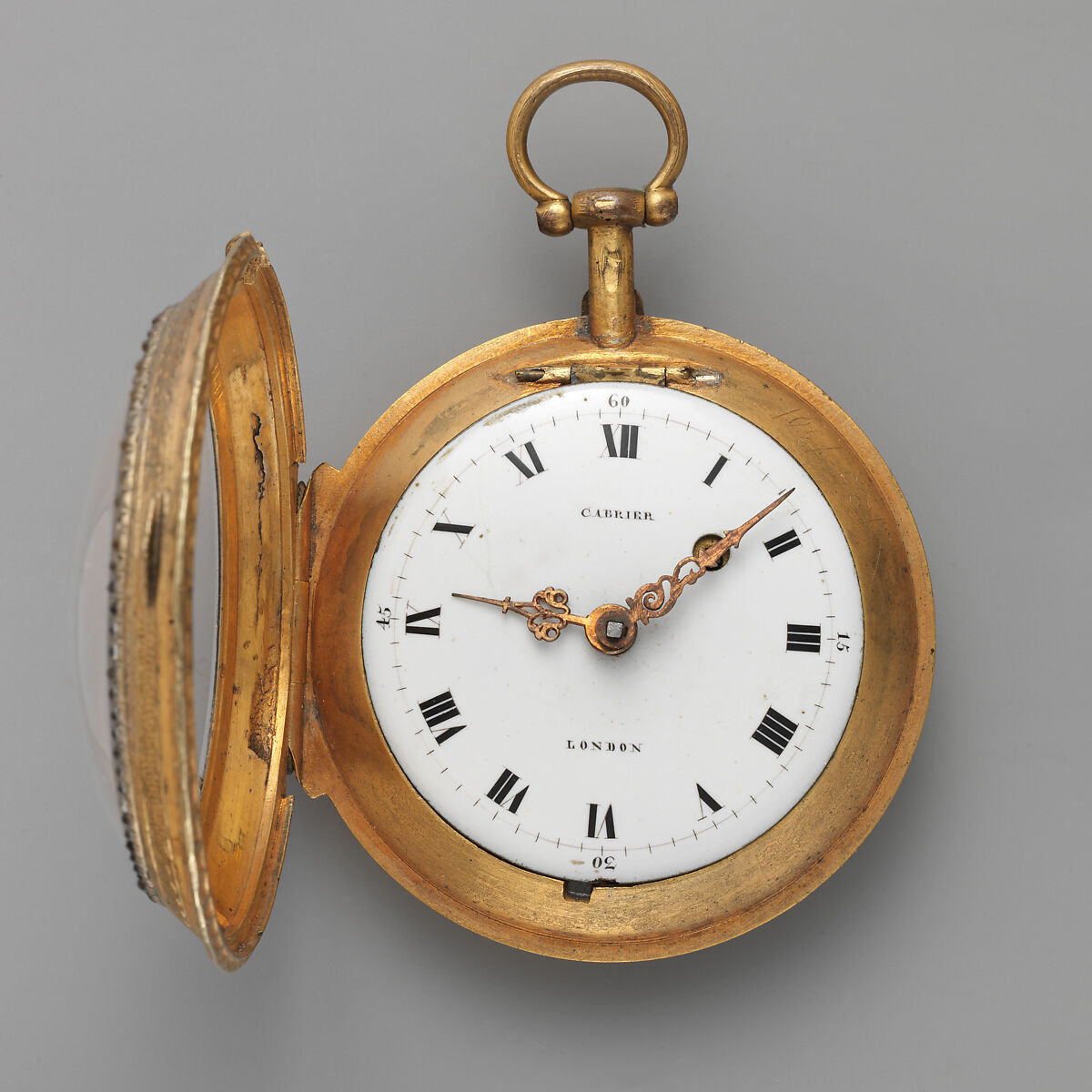 Watch, Watchmaker: Charles Cabrier II (British, act. 1719–d. 1776), Pinchbeck, paste jewels, British, London