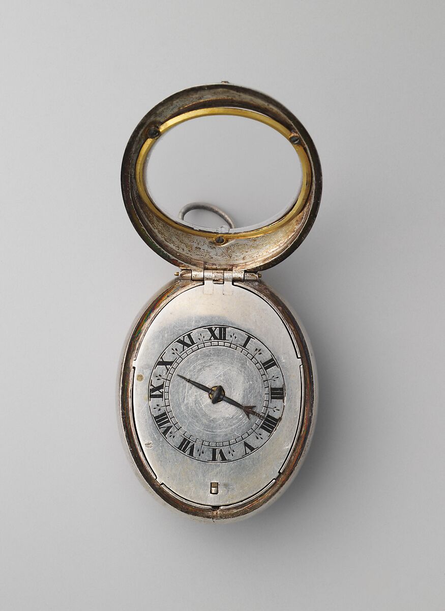 Watch, Watchmaker: Edward East (British, 1602–1697), Outer and inner cases: silver, with a plain silver dial; movement: gilded brass, silver, and steel, partly blued, British, London