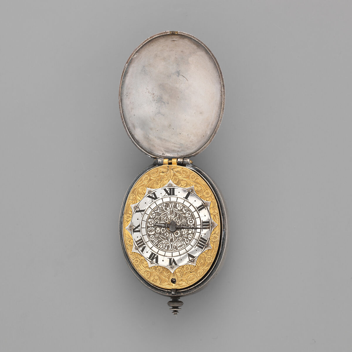 Watch, Watchmaker: Simon Bartram (British, active 1630–60), Silver, gilded brass, steel, British, London 