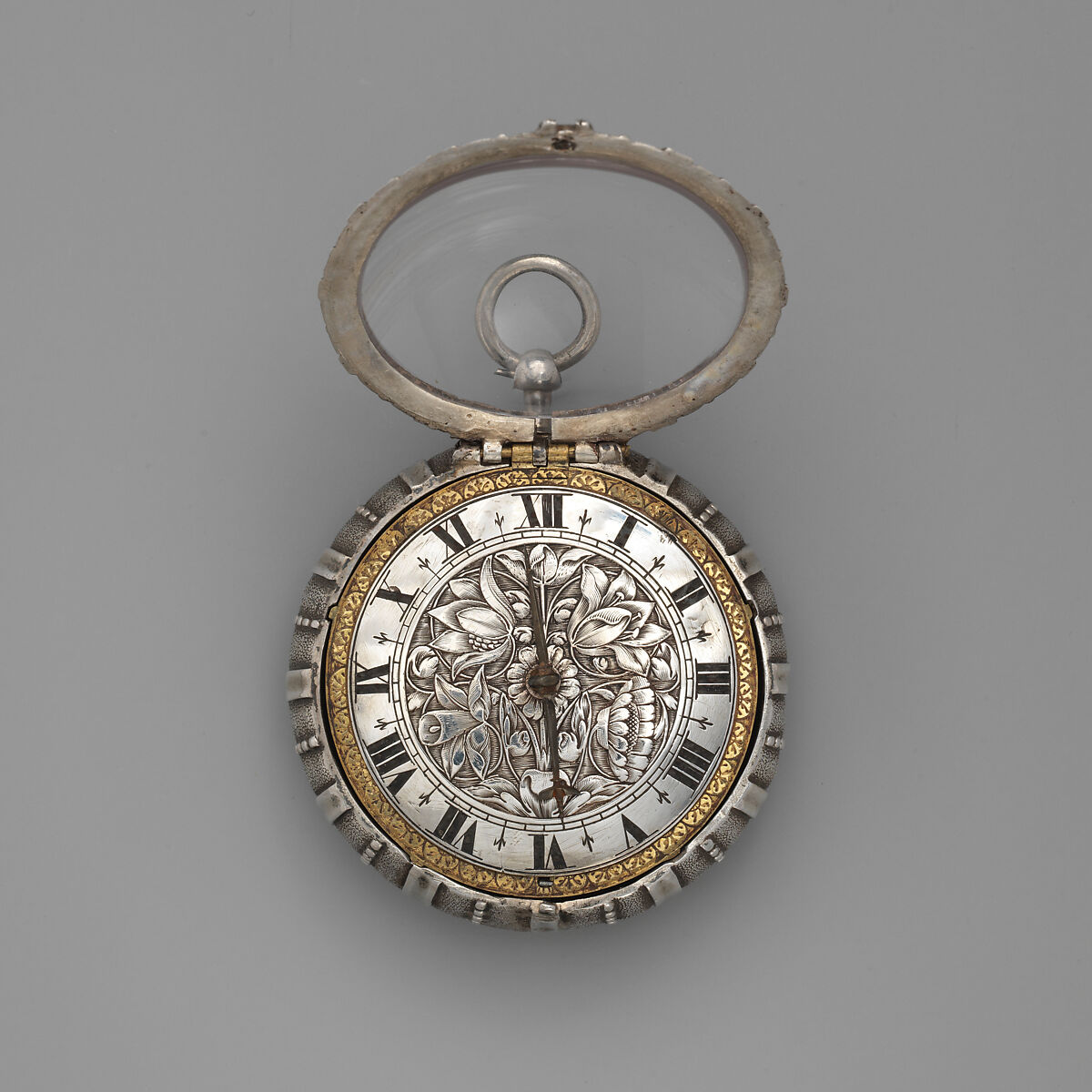 Watch, Watchmaker: Robert Smith (British, working 1630, Clockmakers' Company 1640, master 1650, died 1654), Case and dial: silver and gilded brass; Movement: gilded brass, steel, partly blued, and silver, British, London