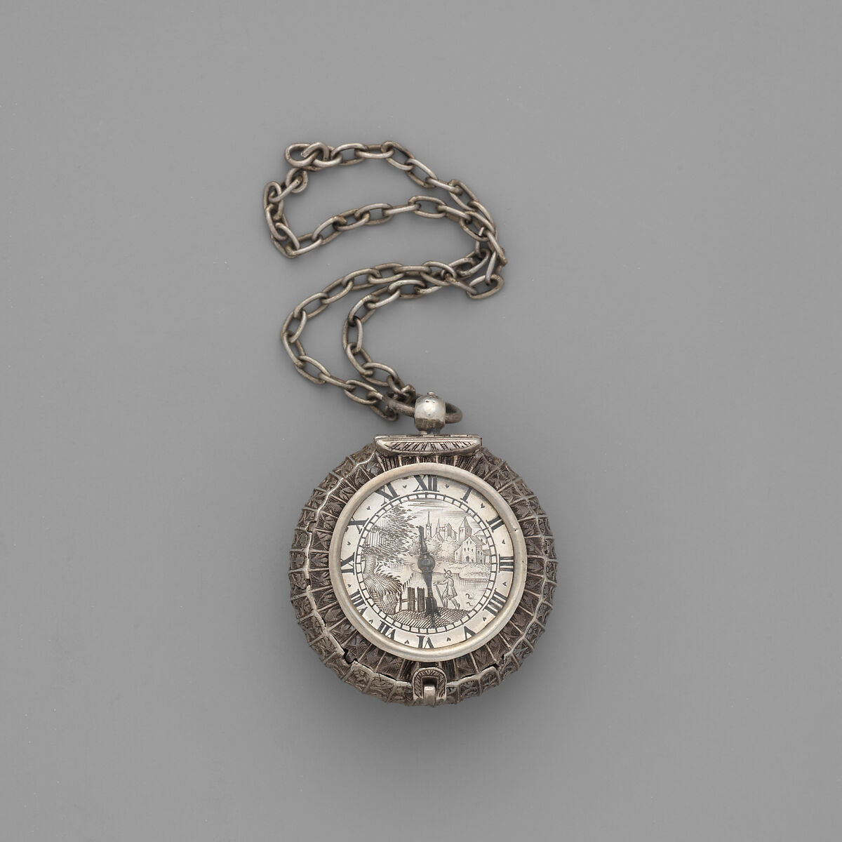 Watch and key, Watchmaker: Edward East (British, 1602–1697), Silver, gilded brass, blued steel, British, London 