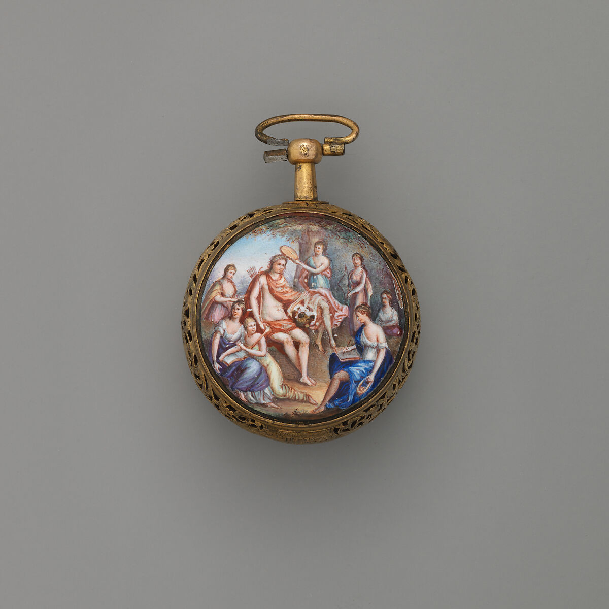 Repeater watch and case, Watchmaker: Thomas Tompion (British, 1639–1713), Gilt metal, enamel; tortoiseshell, silver, British, London