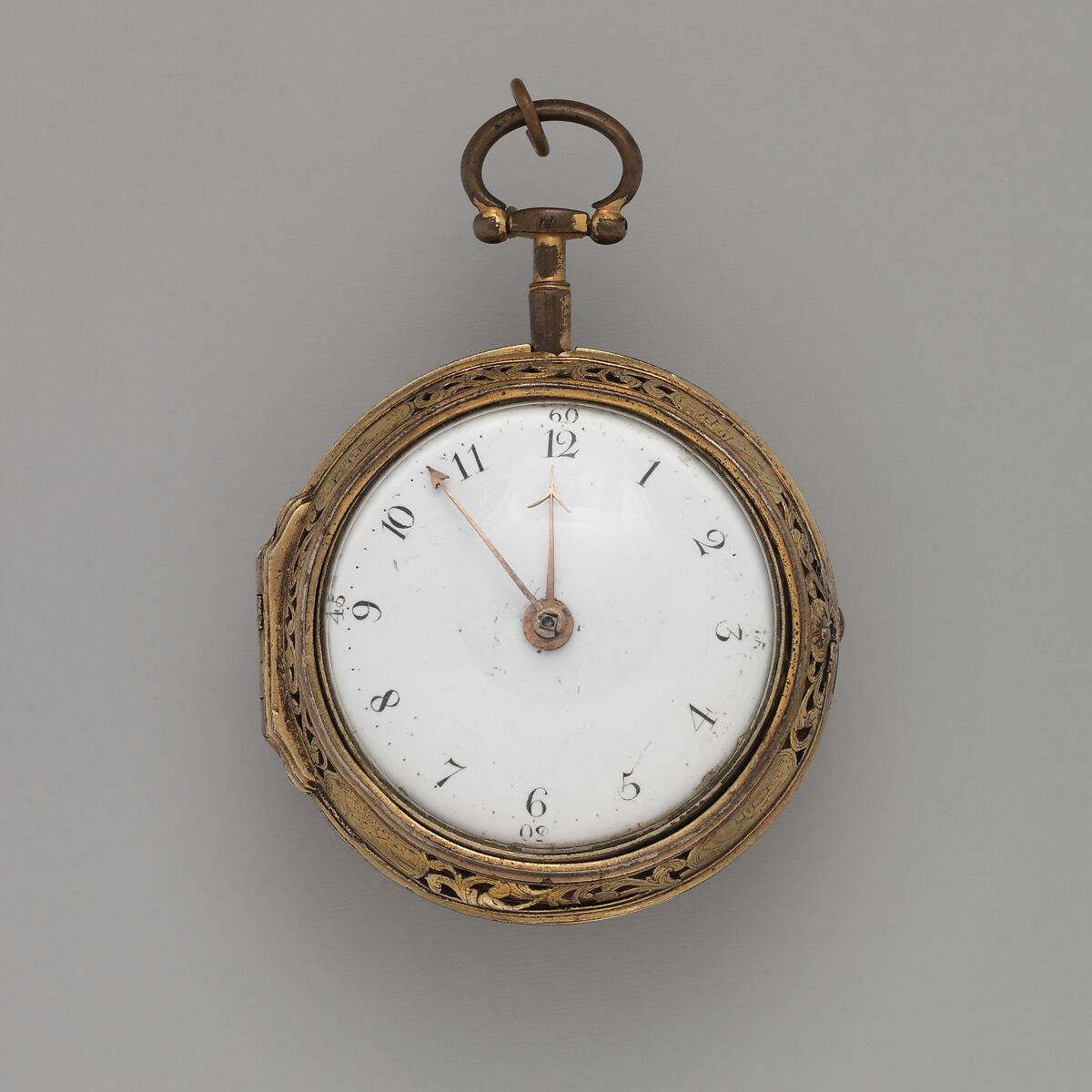 Clock-watch, Watchmaker: Daniel Le Count (active London, ca. 1676–1693), Gilt metal, British, London 