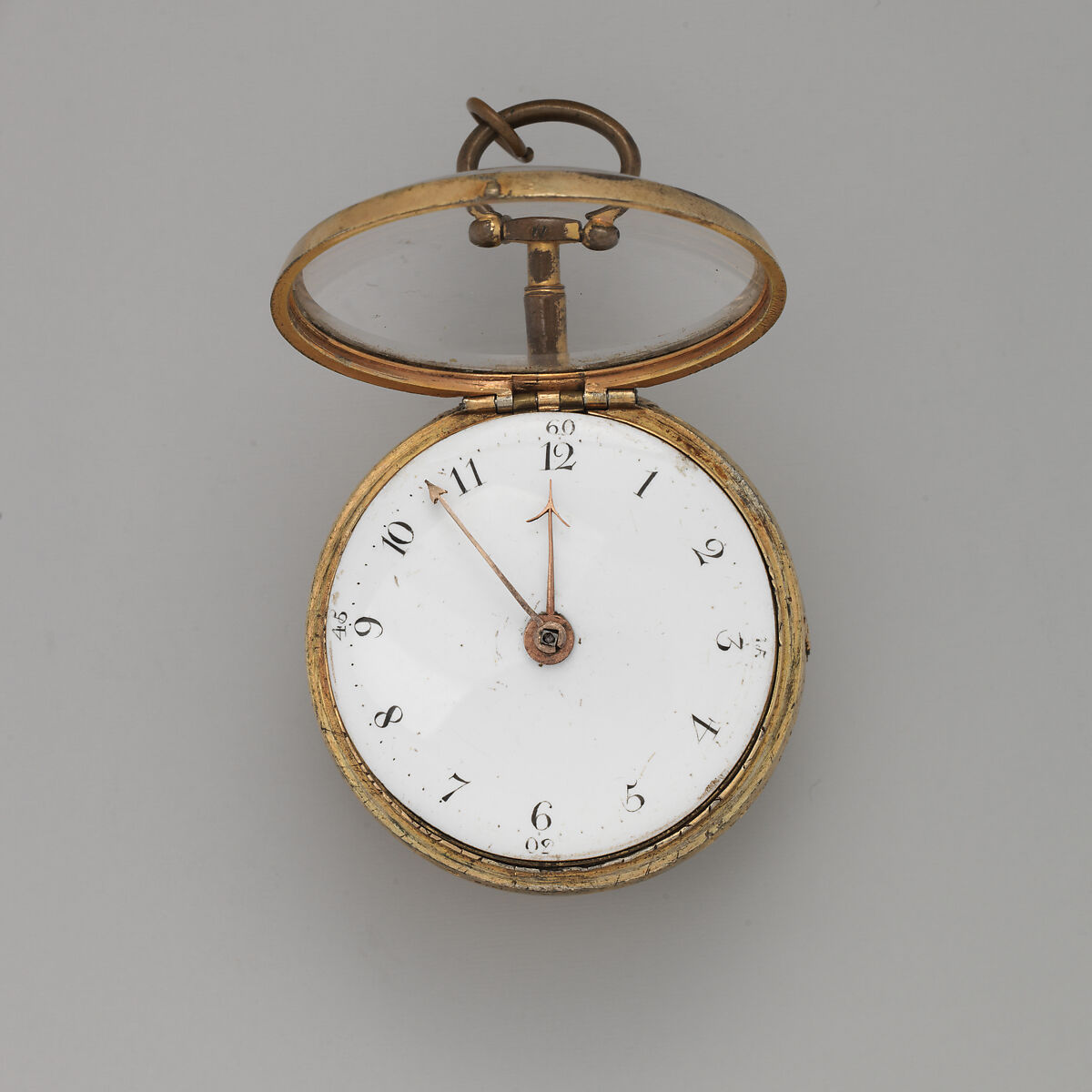 Clock-watch, Watchmaker: Daniel Le Count (active London, ca. 1676–1693), Gilt metal, British, London
