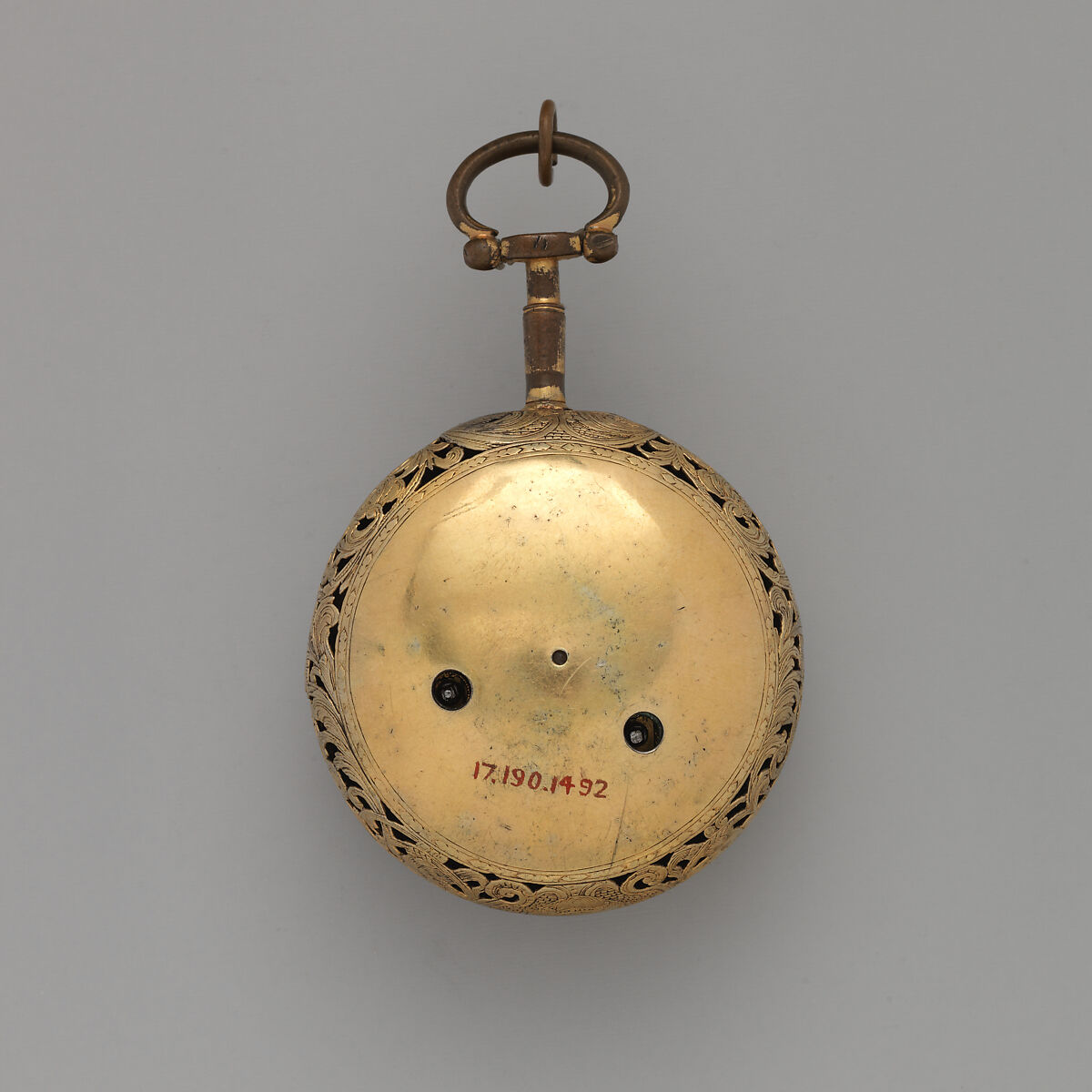 Clock-watch, Watchmaker: Daniel Le Count (active London, ca. 1676–1693), Gilt metal, British, London
