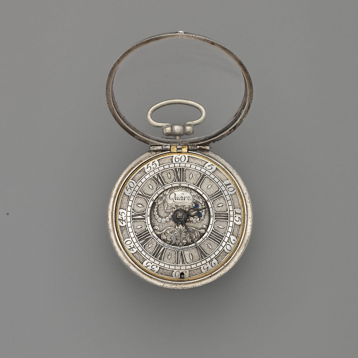 Pair-case watch, Watchmaker: Daniel Quare (British, 1647/49–1724), Silver, leather, gold and silver studs, British, London