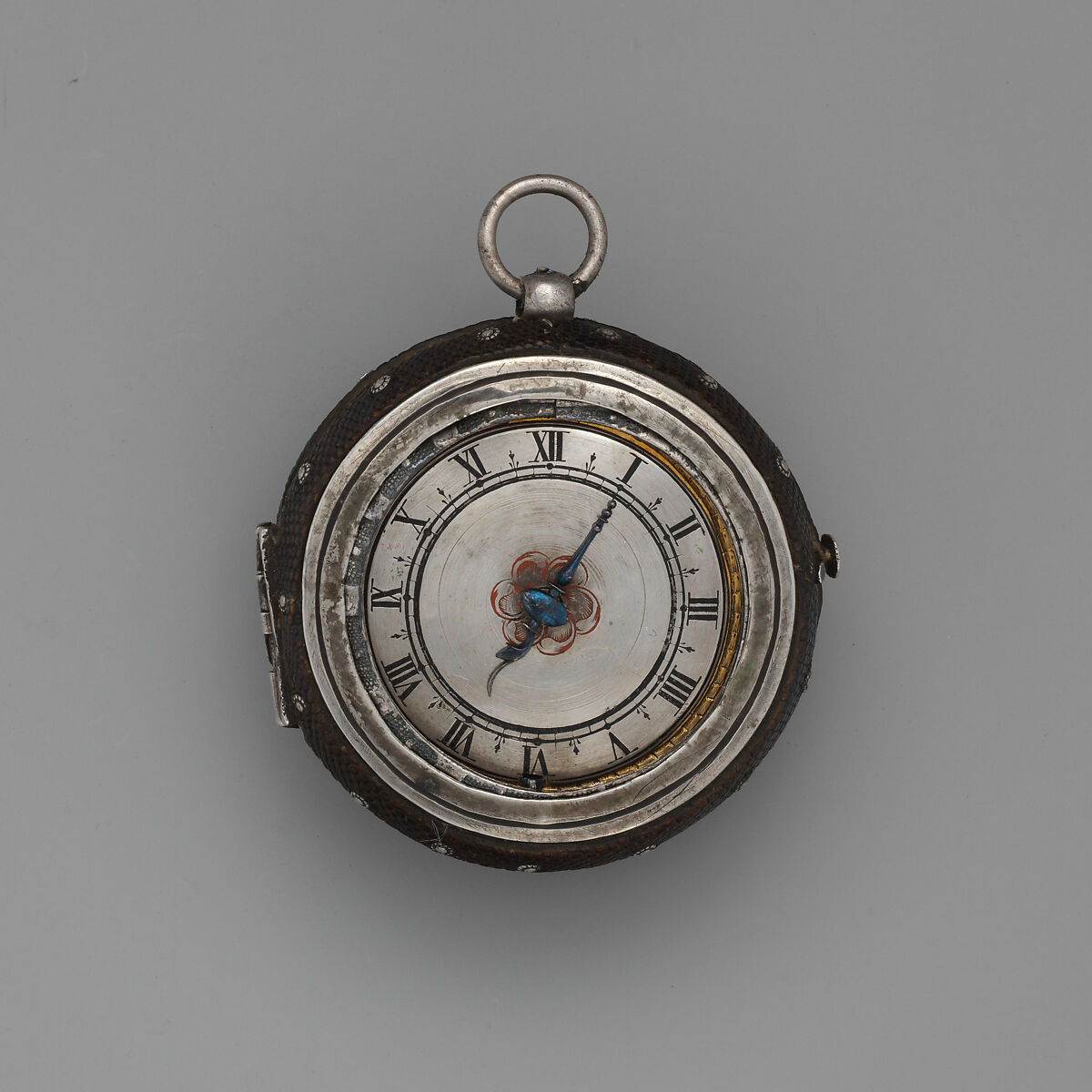 Watch, Watchmaker: Jaques Collomb (Swiss), Silver, leather, silver studs, Swiss, Geneva