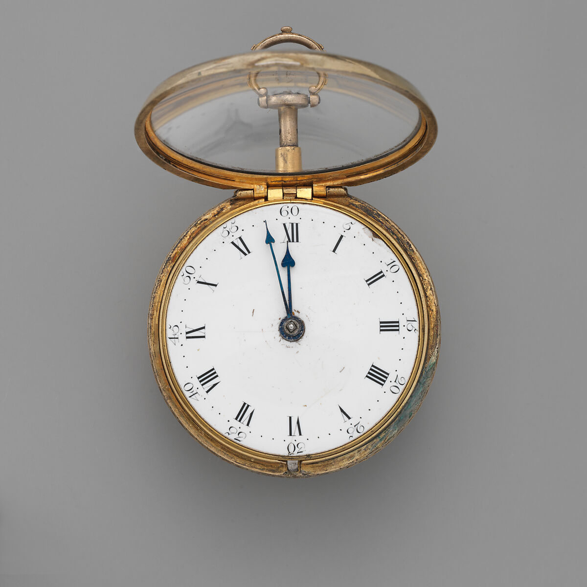 Clock-watch, Watchmaker: Daniel Delander (British, 1678–1733), Silver gilt, silver, British, London
