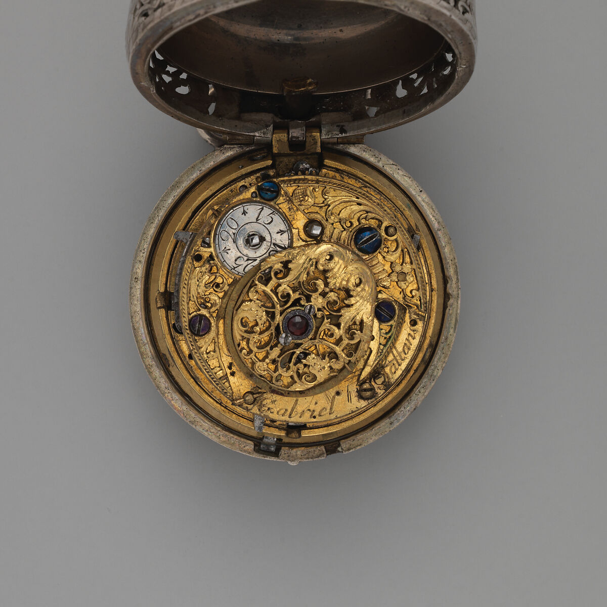 Clock-watch, Watchmaker: Gabriel Tallans (Swiss, act. 1705), Silver, enamel, British, London
