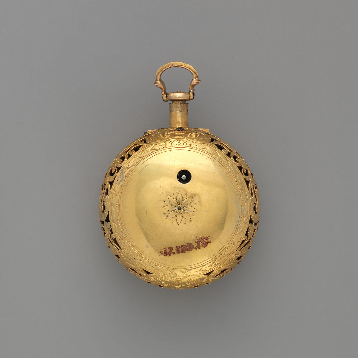 Clock-watch, Watchmaker: Joseph Martineau, Sr. (active London, 1744–1794), Silver gilt; enamel, British, London