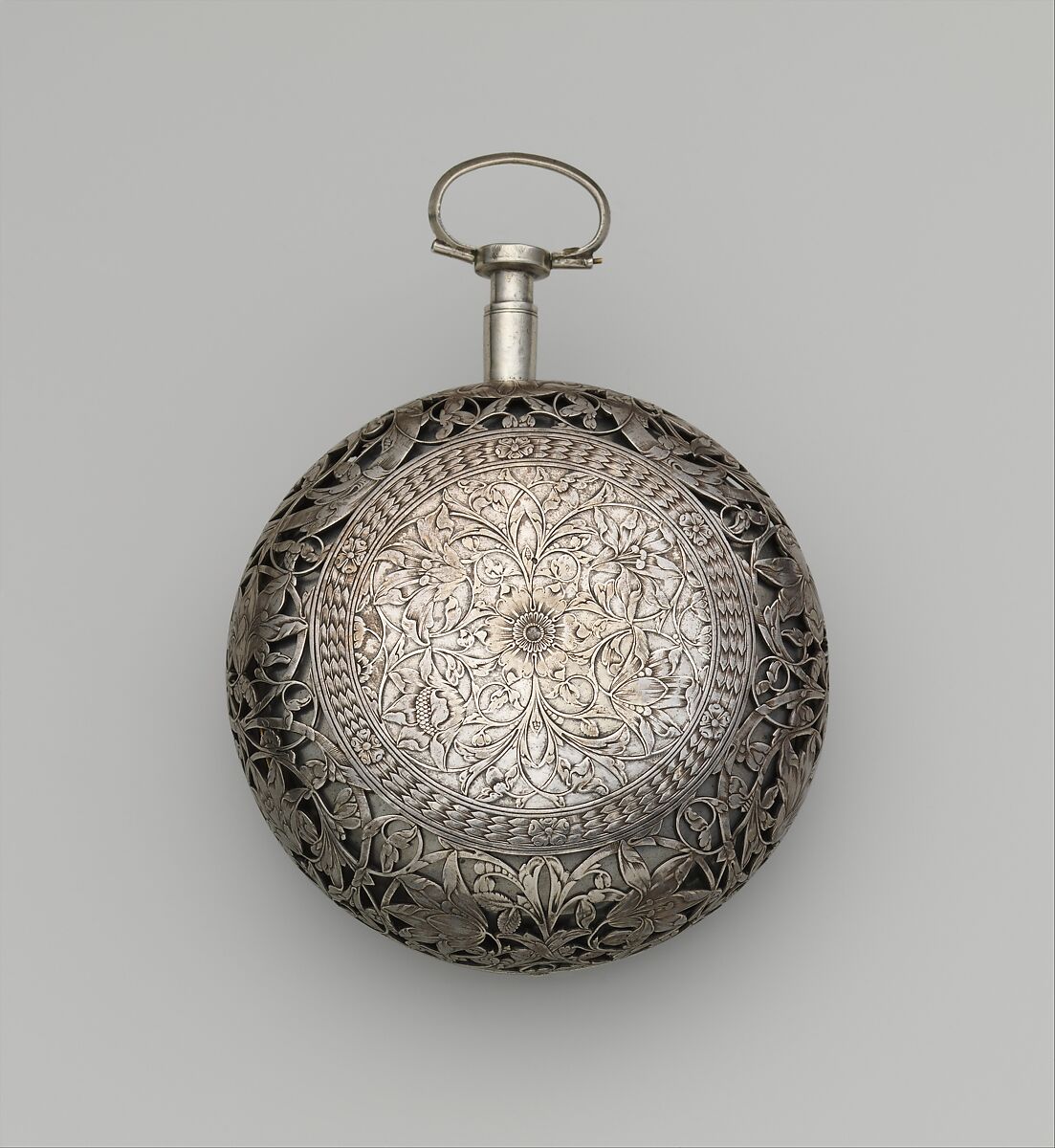 Traveling clock watch with alarm, Watchmaker: Thomas Tompion (British, 1639–1713), Case and dial: silver; Movement: gilded brass, partly blued steel, silver, British, London