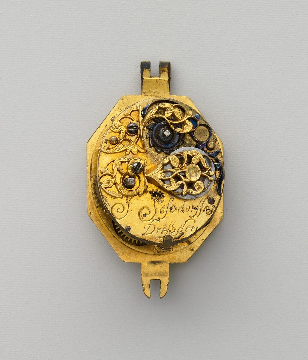 Watch, Watchmaker: Johann Possdorfer (German, active Prague and Dresden, recorded 1620–24), Case: rock crystal and gold; Movement: gilded brass and steel, partly blued, German, Dresden