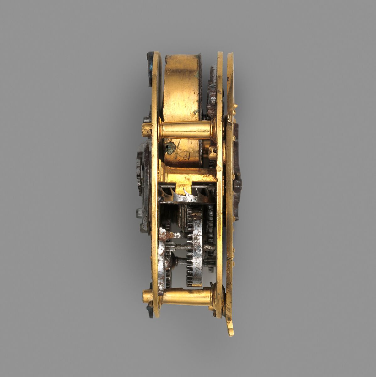 Watch, Watchmaker: W.A., Case and dial: gilded brass; Movement: gilded brass and polished steel, Flemish, Antwerp or possibly Ghent