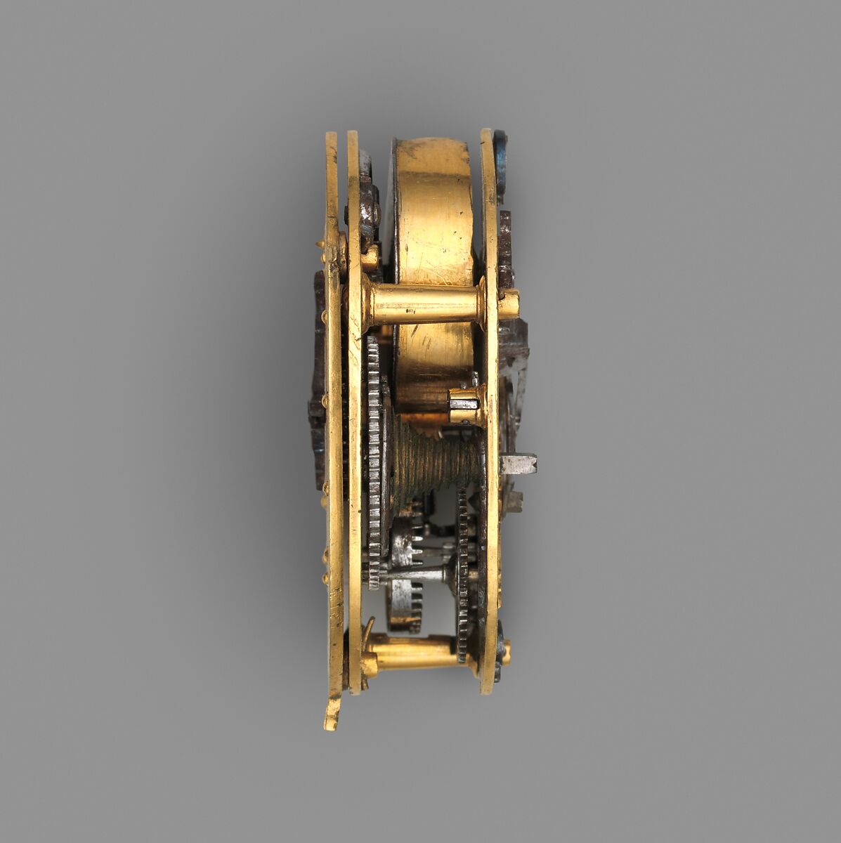 Watch, Watchmaker: W.A., Case and dial: gilded brass; Movement: gilded brass and polished steel, Flemish, Antwerp or possibly Ghent