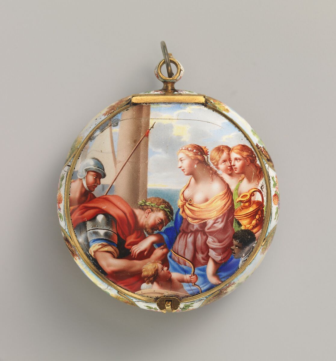 Watch, Watchmaker: Nicolas Gribelin (the Younger?) (French, 1637–1719), Case: enameled gold; Movement: gilded brass, steel, partly blued, and silver, French, Paris movement with possibly Blois case 