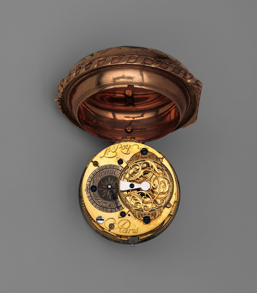 Watch, Case maker: Attributed to Christian Gottlieb Stiehl (German, 1708–1792), Case: gold, inlaid with hardstones, probably German, Dresden