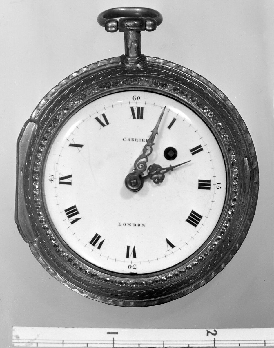 Watch case, Case maker: possibly George Harrison (British, active beginning 1760), Partly enameled gold, outer case set with diamonds, French, for Turkish market