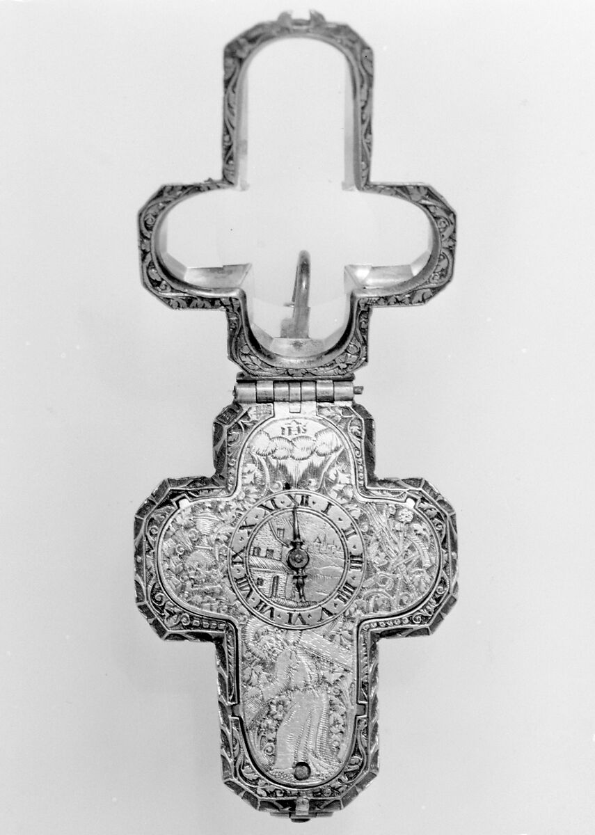 Watch, Watchmaker: Probably Jean Cusin (Swiss, 1585–1656), Rock crystal, silver, metal, Swiss, Geneva