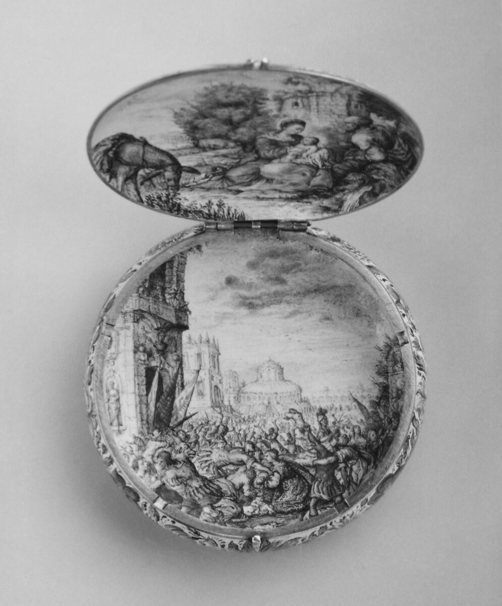 Watch case, Christophe Morliêre (French), Metal, enamel, French, Paris or Blois