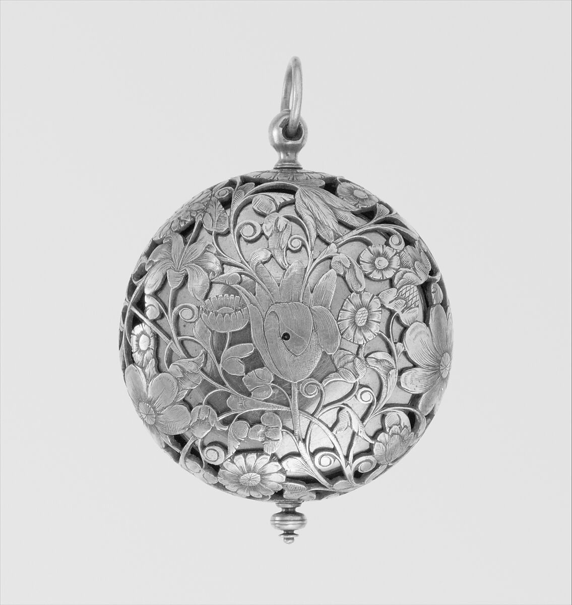 Alarm watch, Watchmaker: Estienne Hubert (ca. 1625–after 1702), Silver, French, Rouen 