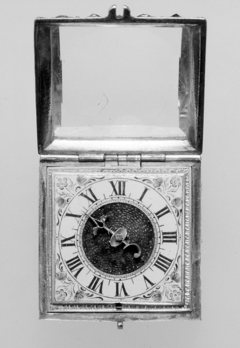 Watch, Watchmaker: F. L. Meybom (active ca. 1650–80), Case: gold, blued steel, rock crystal, partly gilded silver, and diamonds; Dial: painted enamel and basse-taille enamel on gold; Movement: gilded brass, partly blued steel, and silver, French, Paris