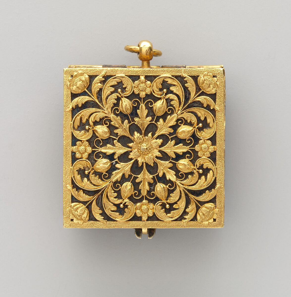 Watch, Watchmaker: F. L. Meybom (active ca. 1650–80), Case: gold, blued steel, rock crystal, partly gilded silver, and diamonds; Dial: painted enamel and basse-taille enamel on gold; Movement: gilded brass, partly blued steel, and silver, French, Paris 