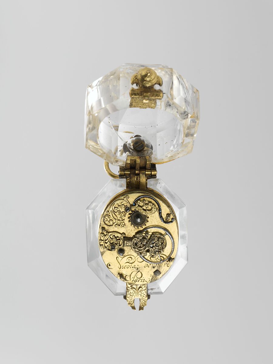 Watch, Watchmaker: Nicolas Bernard (French, active 1560–90), Rock crystal, gilt-metal, French, Paris