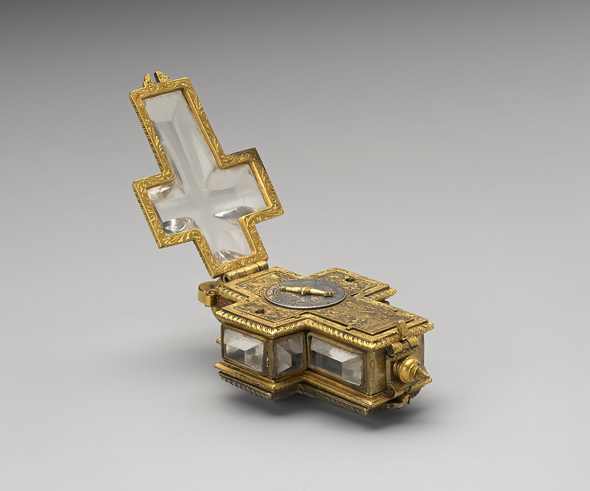 Watch, Watchmaker: Anthoine Arlaud (born ca. 1590, after 1641), Case: rock crystal, with gilded silver mounts; Dial: silver, partly gilded; Movement: gilded brass and steel, Swiss, Geneva