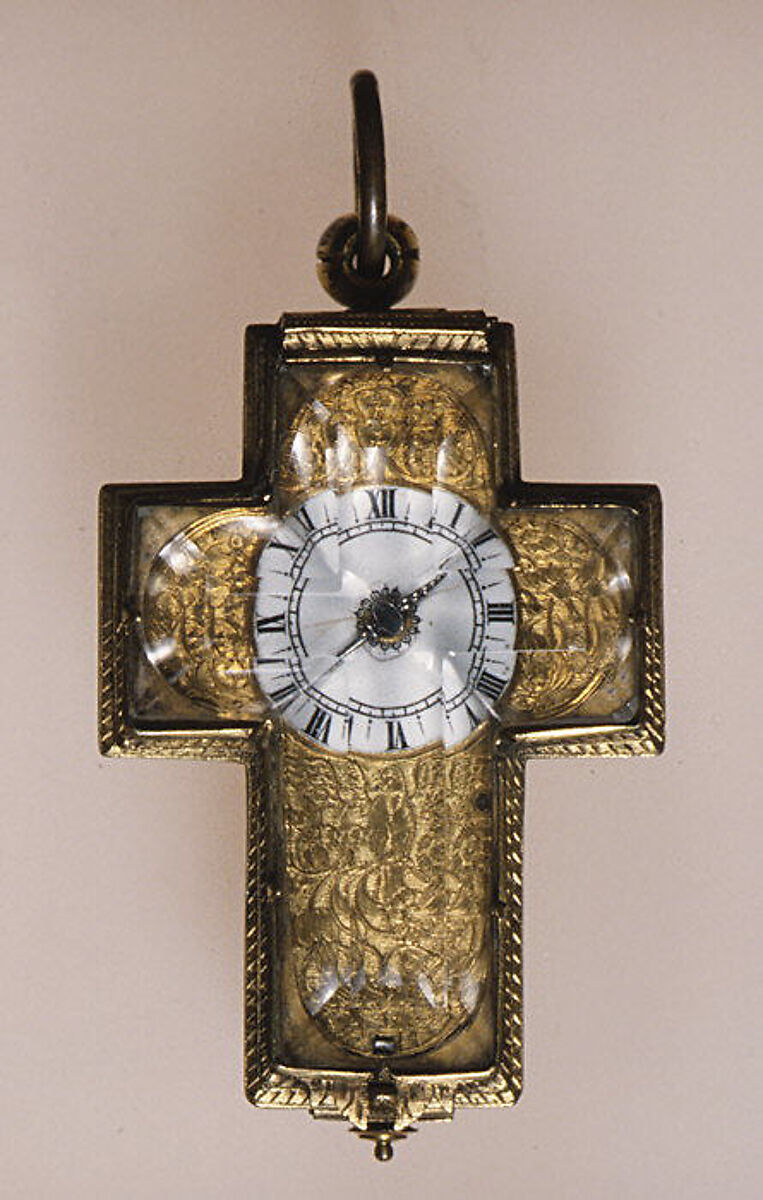 Watch, Pierre-Martin Scheult (French, active ca. 1650), Rock crystal, silver, enamel, French, Paris 