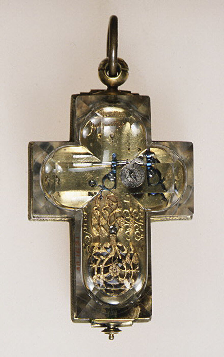 Watch, Pierre-Martin Scheult (French, active ca. 1650), Rock crystal, silver, enamel, French, Paris