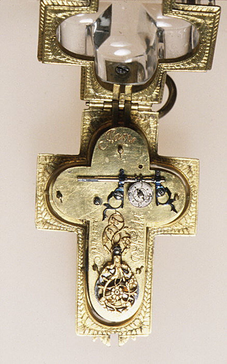 Watch, Pierre-Martin Scheult (French, active ca. 1650), Rock crystal, silver, enamel, French, Paris