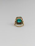 Ring, Marie Zimmermann (American, Brooklyn, New York 1879–1972 Punta Gorda, Florida), Gold, enamel, and indicolite tourmaline cabochon, American