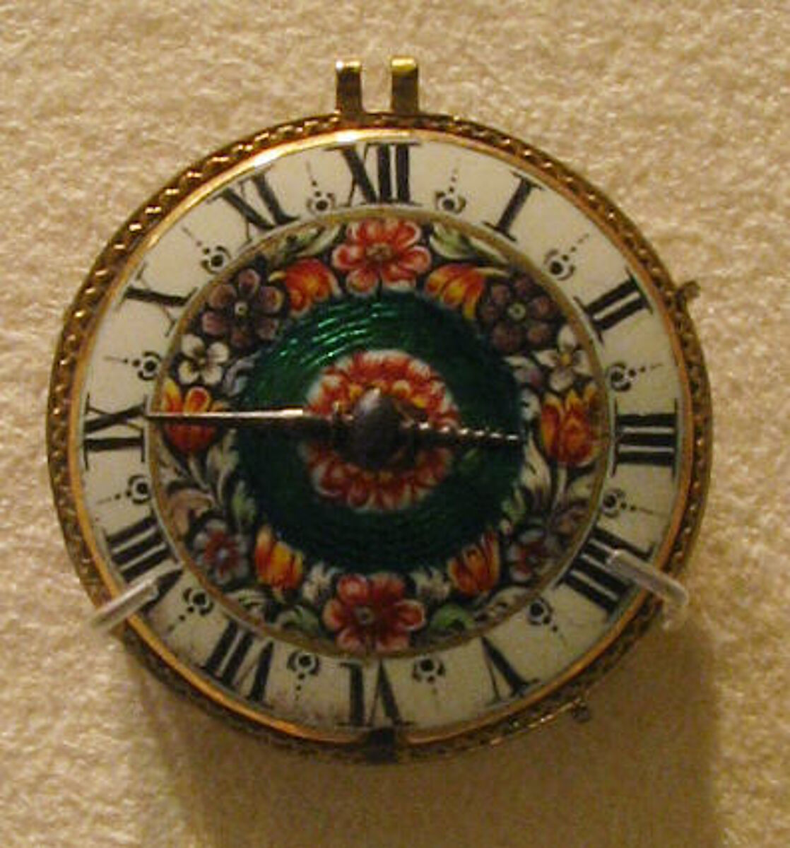 Watch, Watchmaker: Pierre Duhamel (1630–1686), Case: painted enamel on gold; Movement: gilded brass and steel, partly blued, Swiss, Geneva