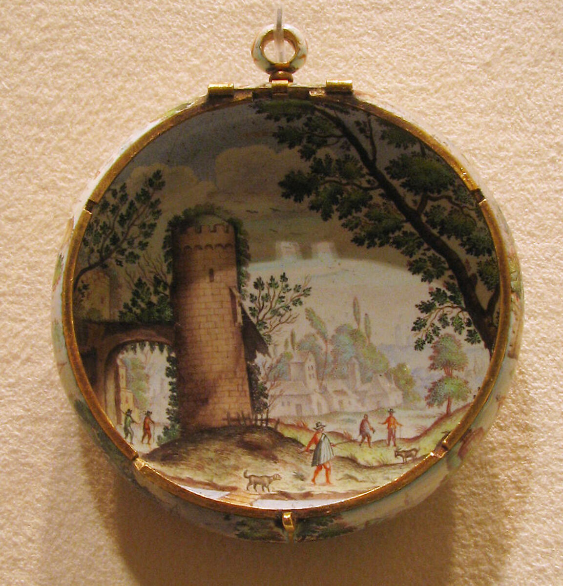 Watch, Watchmaker: Jacques Goullons (French, recorded 1626, active Paris ca. 1640–60, died 1671), Case and dial: painted enamel on gold; Movement: gilded brass and steel, partly blued, French, Paris or Blois