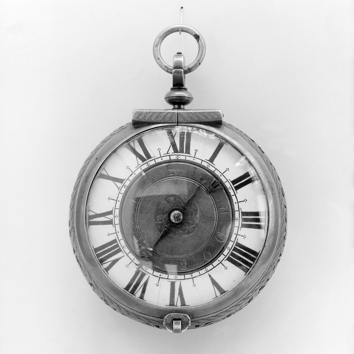 Traveling watch with alarm, Watchmaker: Auguste Bretoneau (master 1638–43), Silver, enamel, gilt, French, Paris