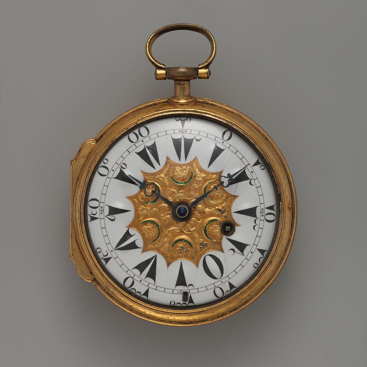 Clock-watch, Watchmaker: Firm of Marwick, Markham and Recordon, Gilt metal, enamel, British, London