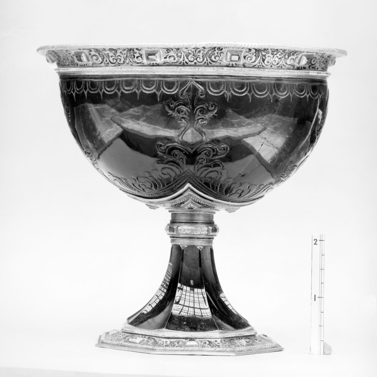 Cup, Alfred André (French, 1839–1919), Smoked rock crystal, gold, enamel, jewels, Southern German and French, Paris