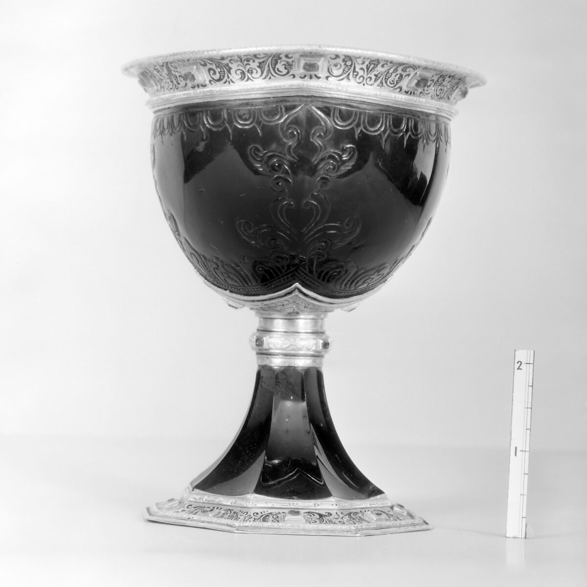 Cup, Alfred André (French, 1839–1919), Smoked rock crystal, gold, enamel, jewels, Southern German and French, Paris