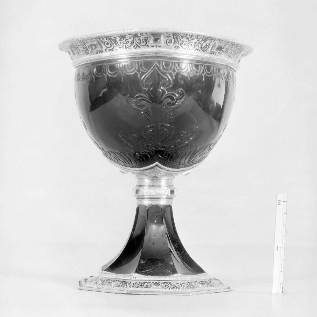 Cup, Alfred André (French, 1839–1919), Smoked rock crystal, gold, enamel, jewels, Southern German and French, Paris