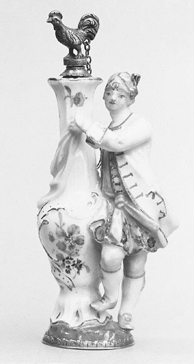 Scent bottle, Meissen Manufactory (German, 1710–present), Porcelain and metal, German, Meissen 