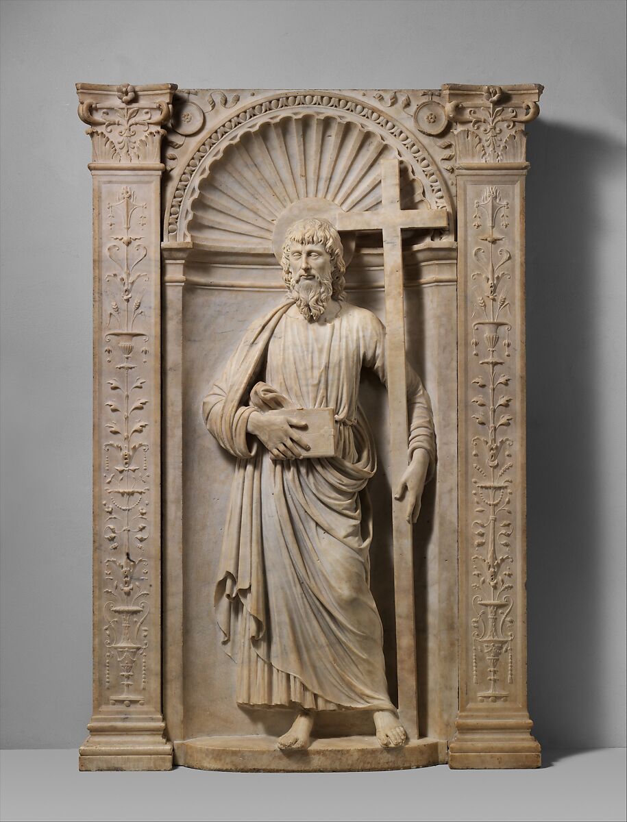 Saint Andrew, Andrea Bregno (Italian, Osteno 1418–1503 Rome), Marble, Italian, Rome 