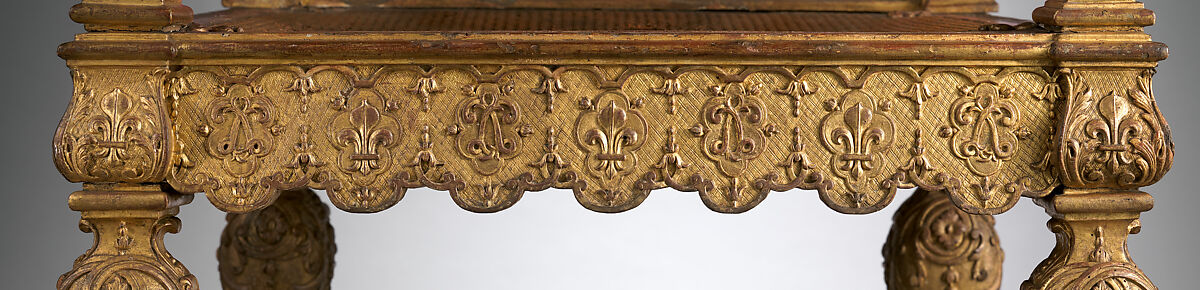 Armchair, Carved and gilded walnut, caning; velvet, French