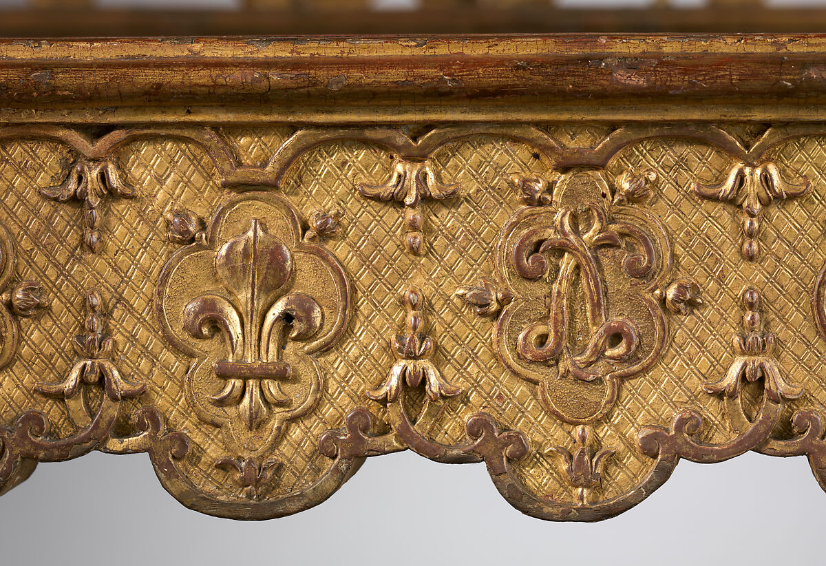 Armchair, Carved and gilded walnut, caning; velvet, French